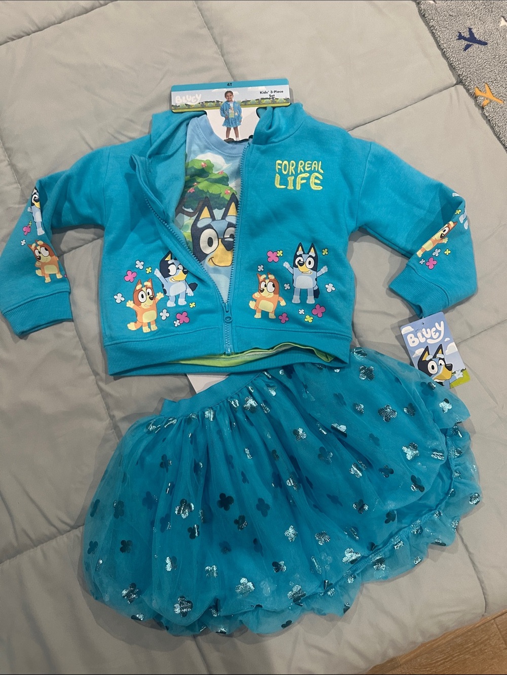 Bluey Teal Girls' Matching Jacket & Tutu Set - Teal